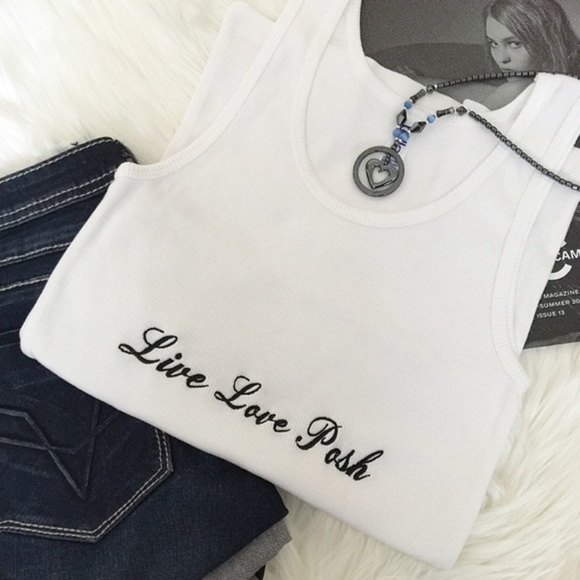 LIVE Love Posh™ Embroidered Tank Top. Price firm. - Picture 1 of 4